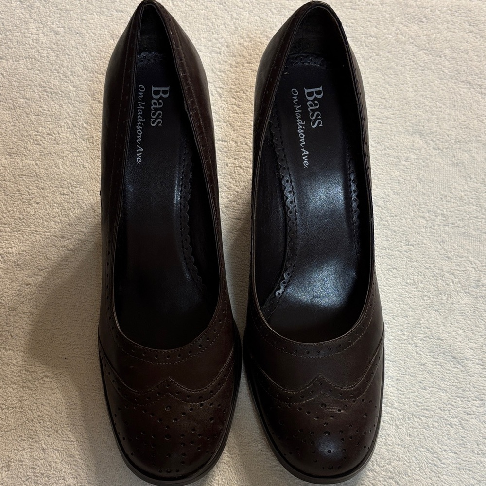 Vintage Bass Women's Dark Brown Leather Heels 8.5